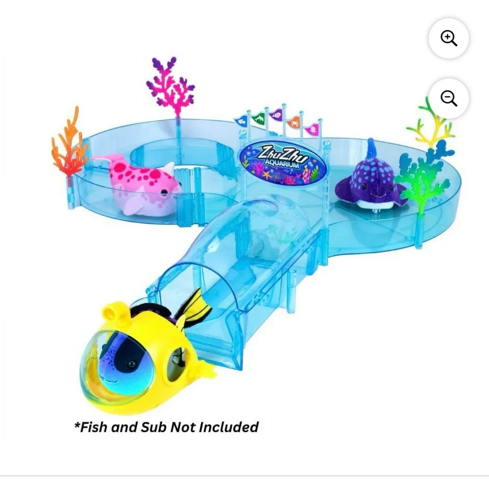 NEW ZhuZhu Aquarium Starter Set with Fish Blue Purple One Size